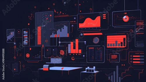 Generate a stylish visual representation of non-functional requirements with icons and metrics for scalability, reliability, availability, and maintainability photo