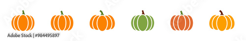 Halloween pumpkin icons. Pumpkin icon set. Harvest thanksgiving collection