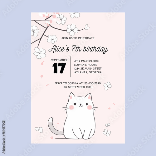 Cats Birthday Party Invitations