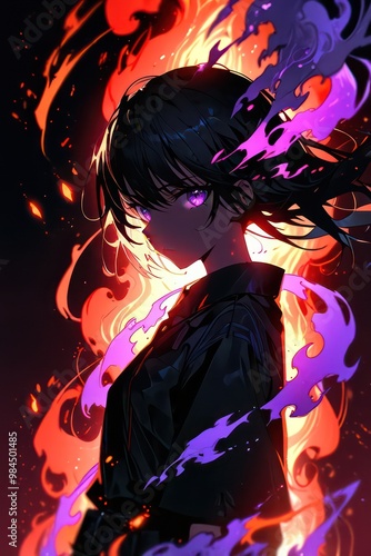 anime girl in the flame 6