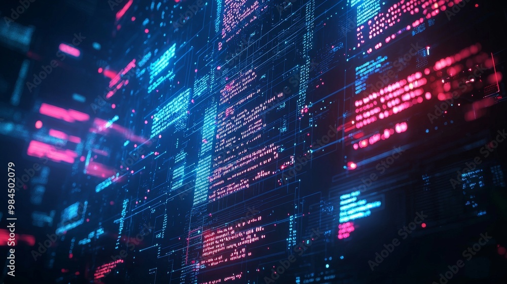 Obraz premium This futuristic digital interface is perfect for sci-fi and technology projects.