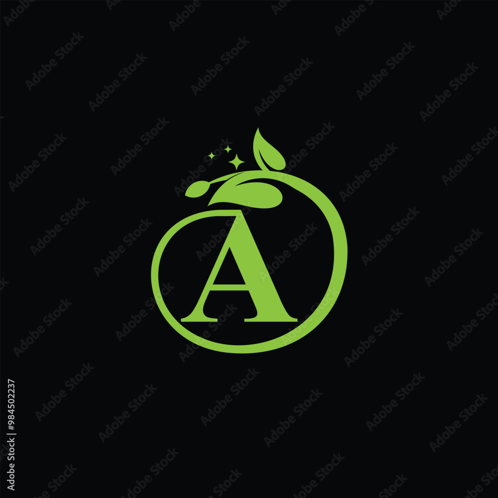 Natural Beauty Care Logo With Letter A