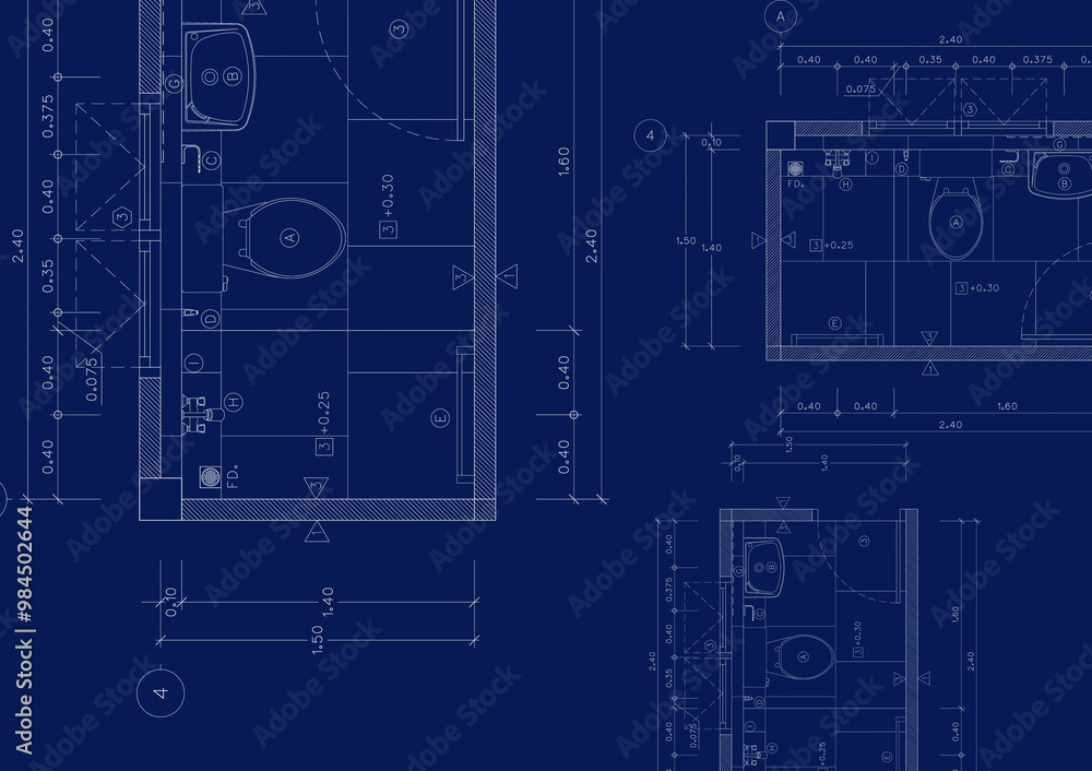 Floor plan designed building on the drawing. Floor plan designed building on the drawing.