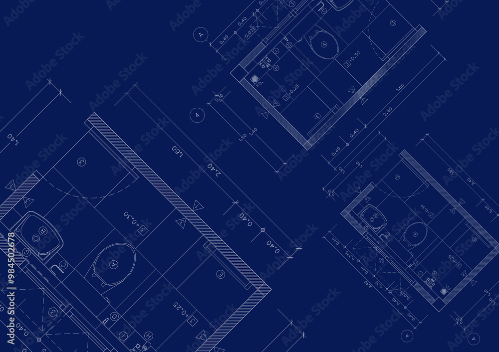 Floor plan designed building on the drawing. Floor plan designed building on the drawing.