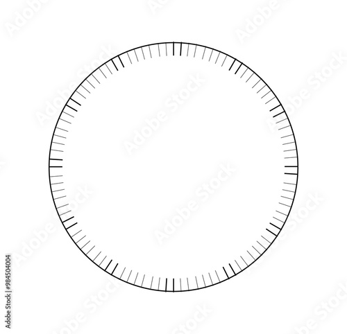 Mechanical clock template. Watch and timepiece. Circle and rounded chronometer. UI and UX design element for website. Design element for mobile application. Flat vector illustration