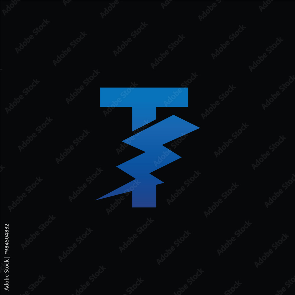 Energy Electric Power Symbol With Letter T Energy Electric Power Symbol With Letter T