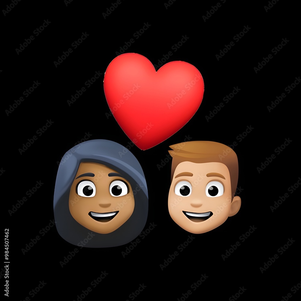 Couple in Love Emoji with Heart
Couple in Love Emoji with Heart