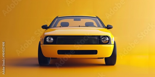 A generic, nameless moder automobile seen from the front, Generative AI.