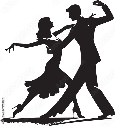 silhouette of a couple dancing