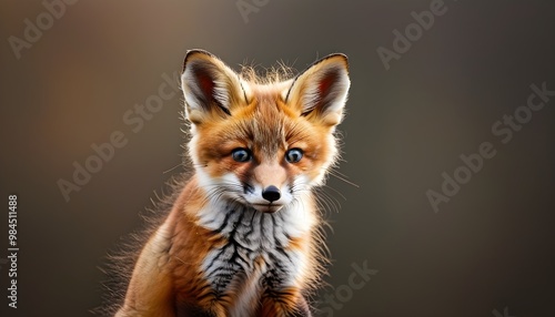 Adorable close-up portrait of a playful Red fox showcasing its vibrant fur and curious expression