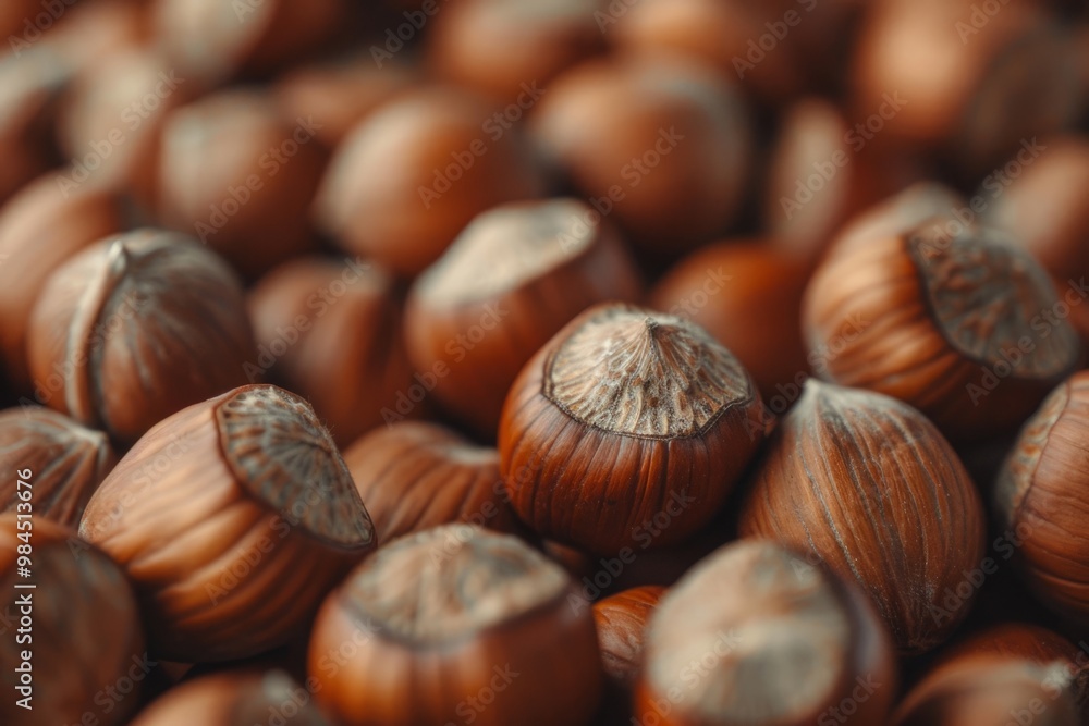 Close up of hazelnuts forming a textured background Close up of hazelnuts forming a textured background