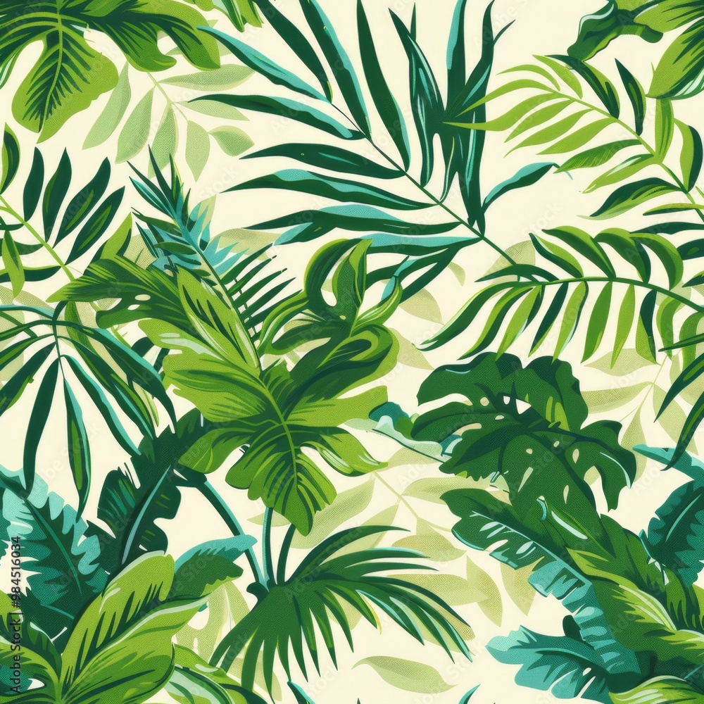 tropical plants pattern, green. ai generated tropical plants pattern, green. ai generated