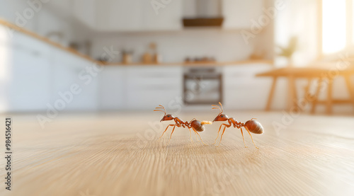 Two Tiny Ants Carrying a Small Piece of Food | Incredible Strength and Teamwork in Nature