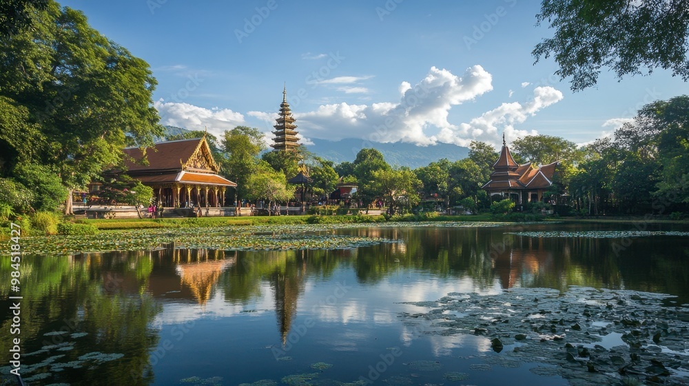 The tranquil surroundings of Wat Phra Singh, one of Chiang Mai most revered temples. The tranquil surroundings of Wat Phra Singh, one of Chiang Mai most revered temples.