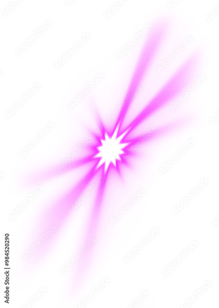 Obraz premium Sunburst png pink light effect sticker, transparent background