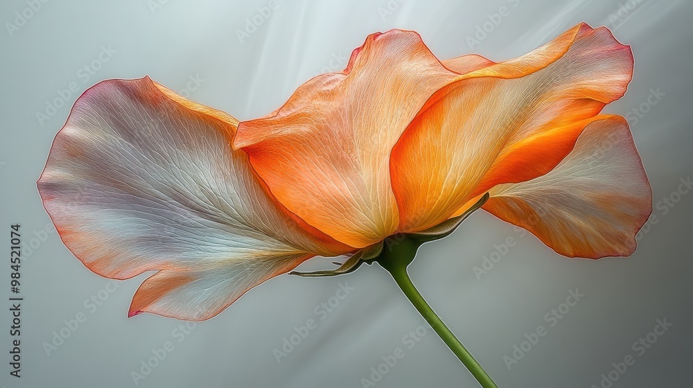 A stunning flower blooms with vibrant orange and white petals, showcasing its beauty A stunning flower blooms with vibrant orange and white petals, showcasing its beauty