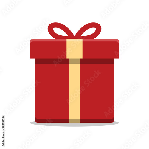 birthday gift vector illustration. red box surprise gift, birthday celebration, special gift package, loyalty gift, annual gift.