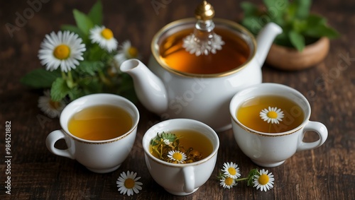 Herbal Tea Set with Mint, Chamomile, and Honey