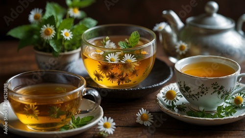 Herbal Tea Set with Mint, Chamomile, and Honey