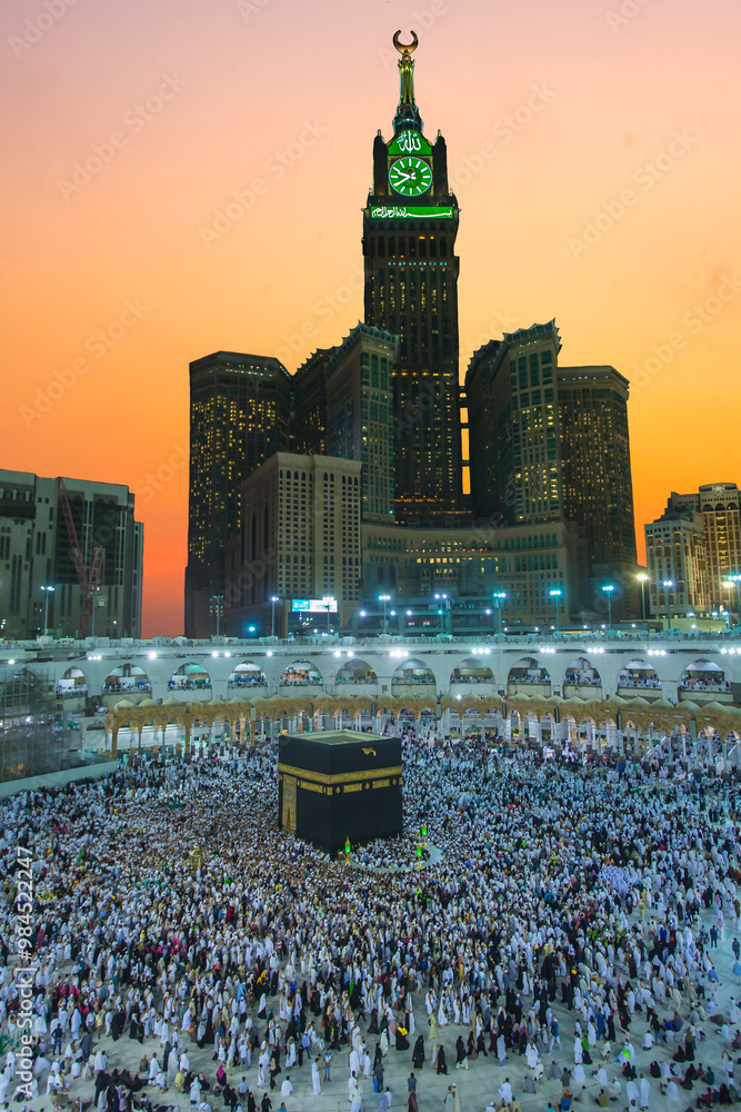 custom made wallpaper toronto digitalZamZam tower, view of Muslims for prayer and towaf around kabah in Macca Saudi-
27-4-2018,makkah background.