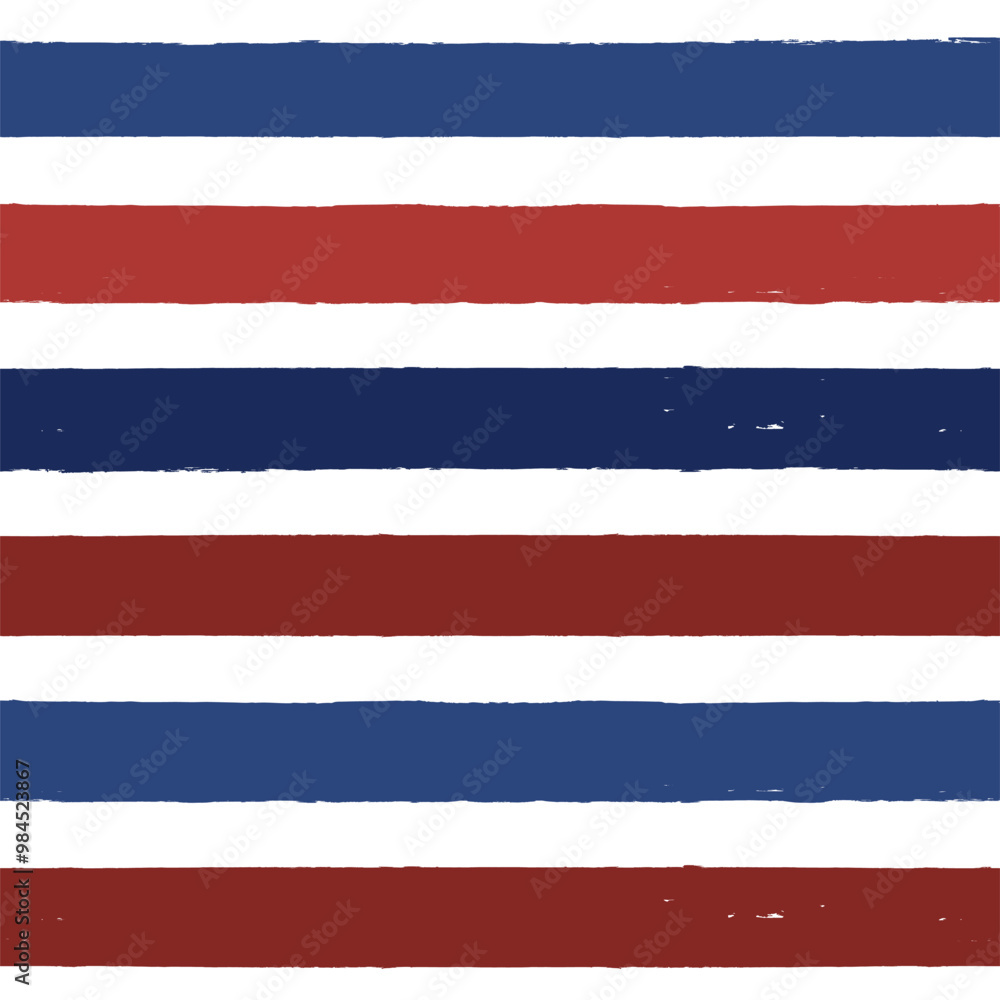 Fototapeta premium Red and Blue Stripes Seamless Vector Pattern, USA Flag Lines Background for Celebration Holiday, American President Day, memorial day.