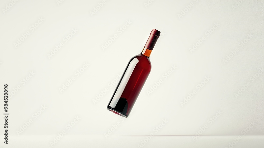 A bottle of wine in the air, with a glass in the foreground and another in the background A bottle of wine in the air, with a glass in the foreground and another in the background