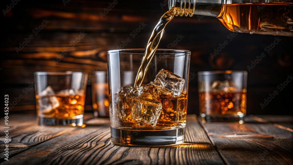 Whiskey on the rocks, a classic choice Whiskey on the rocks, a classic choice