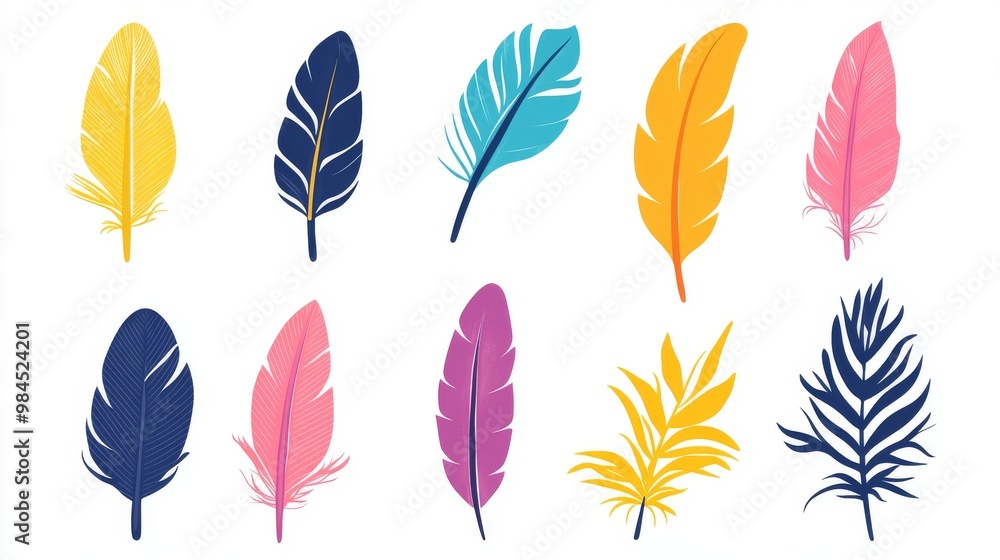 Fototapeta premium Modern pens and feather pens are illustrated, representing different writing instruments.