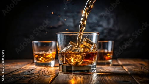 Whiskey on the rocks, a classic choice photo