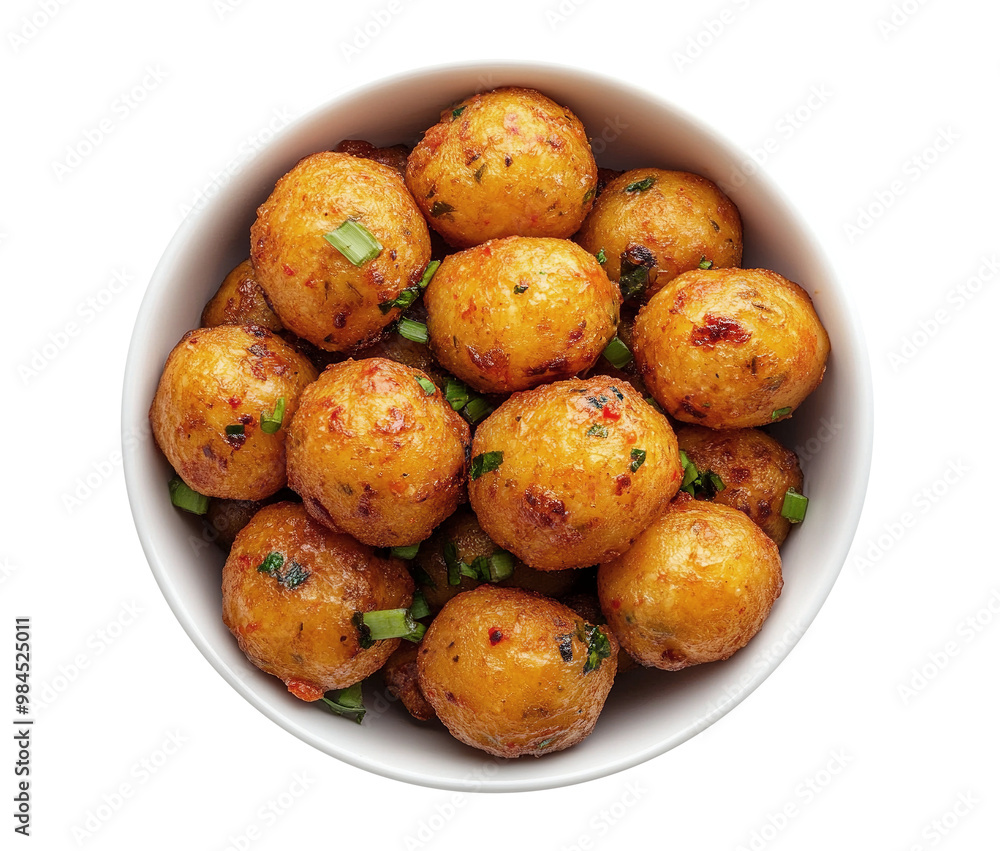 Curry fish balls on transparent background Curry fish balls on transparent background
