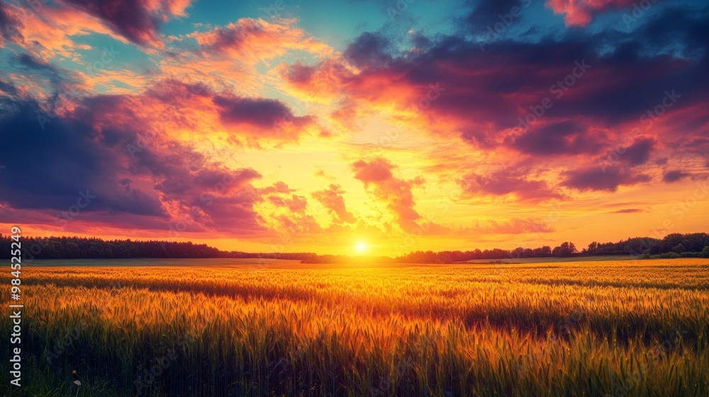 Summer Sunset Bliss, vibrant hues paint the sky, casting a warm glow over open fields, perfect for evening gatherings and creating memorable moments outdoors Summer Sunset Bliss, vibrant hues paint the sky, casting a warm glow over open fields, perfect for evening gatherings and creating memorable moments outdoors