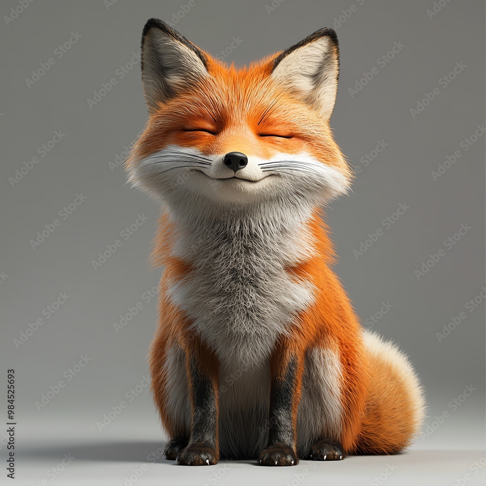 A charming fox with a joyful expression, showcasing its vibrant orange fur and playful nature. A charming fox with a joyful expression, showcasing its vibrant orange fur and playful nature.