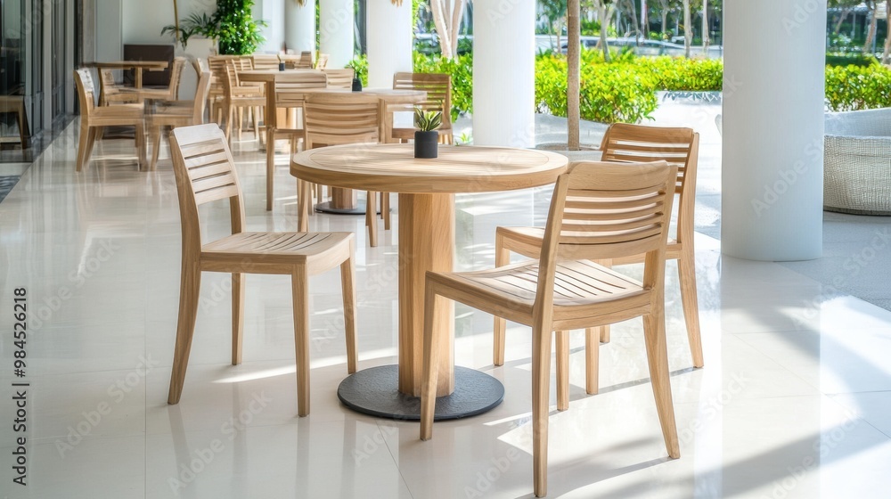 Modern Wooden Furniture in Bright Elegant Interior Modern Wooden Furniture in Bright Elegant Interior