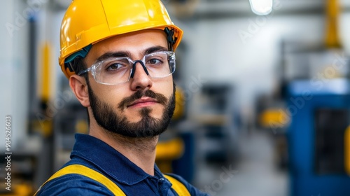 Technician checking product alignment with a laser level on a manufacturing floor, precision alignment, accuracy in production