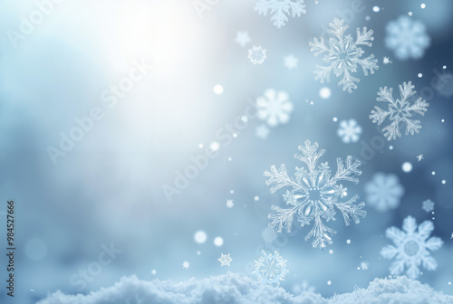 Serene Snowfall: Intricate Snowflakes for Winter Marketing, Holiday Designs, and Seasonal Promotions