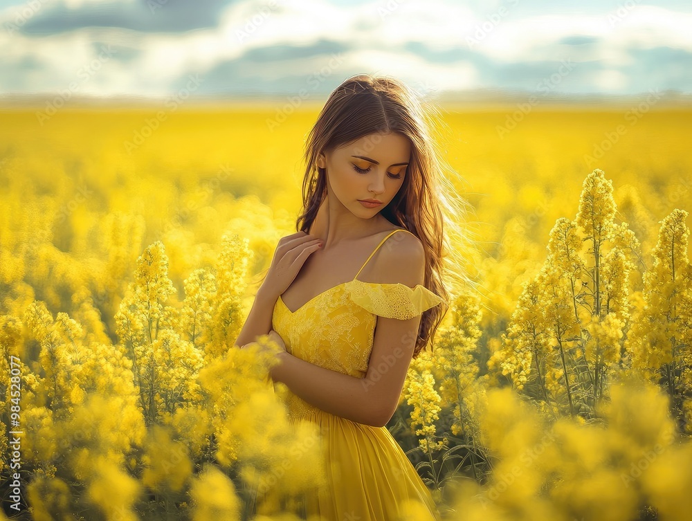 woman in a field woman in a field