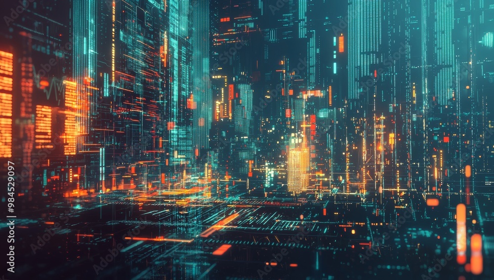 Displaying glowing graphs and charts, symbolizing the power of advanced data analysis Displaying glowing graphs and charts, symbolizing the power of advanced data analysis