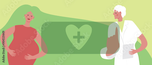 African Woman and Signal for Help with Hand, Flat Vector Stock Illustration for Victims of Domestic Violence