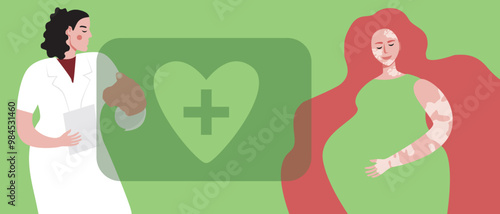 African Woman and Signal for Help with Hand, Flat Vector Stock Illustration for Victims of Domestic Violence