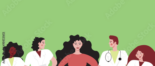 African Woman and Signal for Help with Hand, Flat Vector Stock Illustration for Victims of Domestic Violence