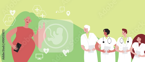 African Woman and Signal for Help with Hand, Flat Vector Stock Illustration for Victims of Domestic Violence