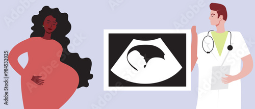 African Woman and Signal for Help with Hand, Flat Vector Stock Illustration for Victims of Domestic Violence