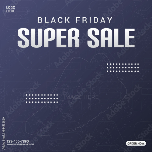 Black Friday sale banner design for social media posts, shops, web. photo