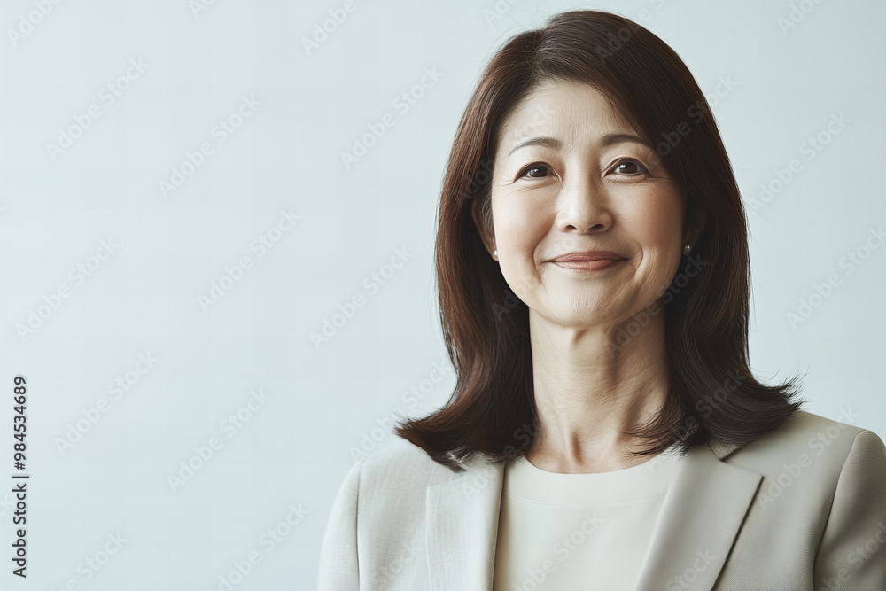 Portrait of a Middle Aged Asian Woman with Deep Expression and Wrinkled Face, Dressed in Casual Attire on a Plain Background - Perfect for Stock Photography Focusing on Emotion, Experience Portrait of a Middle Aged Asian Woman with Deep Expression and Wrinkled Face, Dressed in Casual Attire on a Plain Background - Perfect for Stock Photography Focusing on Emotion, Experience