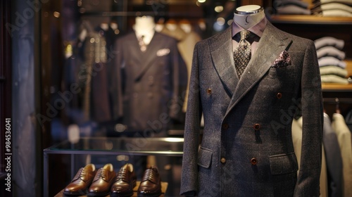 Tailored Suit in a Men's Clothing Store