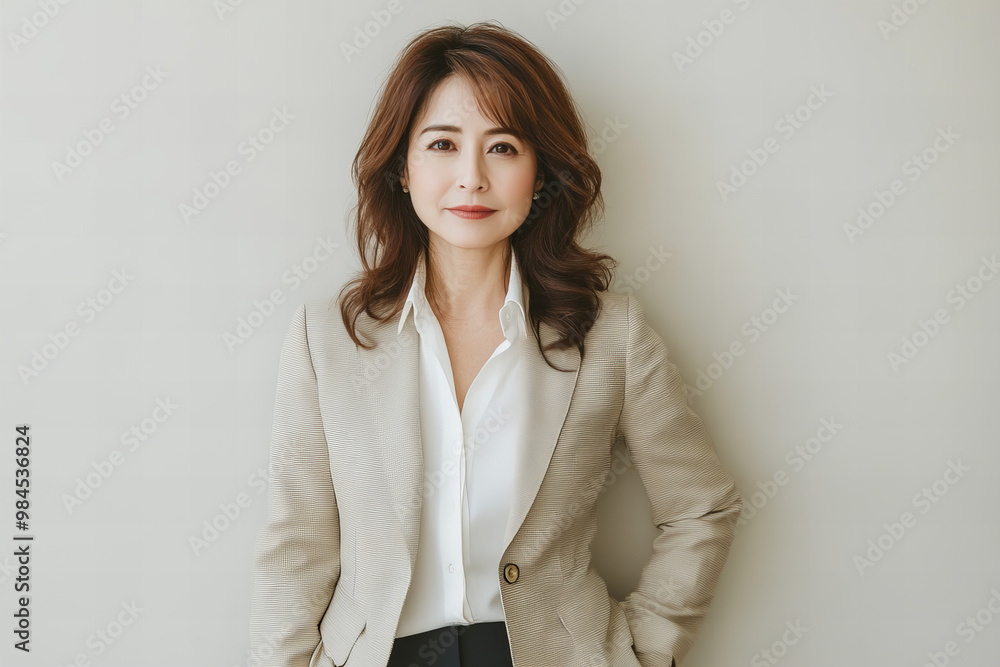 Middle Aged Asian Woman Portrait with Wrinkled Face and Deep Emotions, Wearing a Casual Clothes on a Neutral Background - Ideal for Lifestyle and Emotion Themed Stock Photography Middle Aged Asian Woman Portrait with Wrinkled Face and Deep Emotions, Wearing a Casual Clothes on a Neutral Background - Ideal for Lifestyle and Emotion Themed Stock Photography
