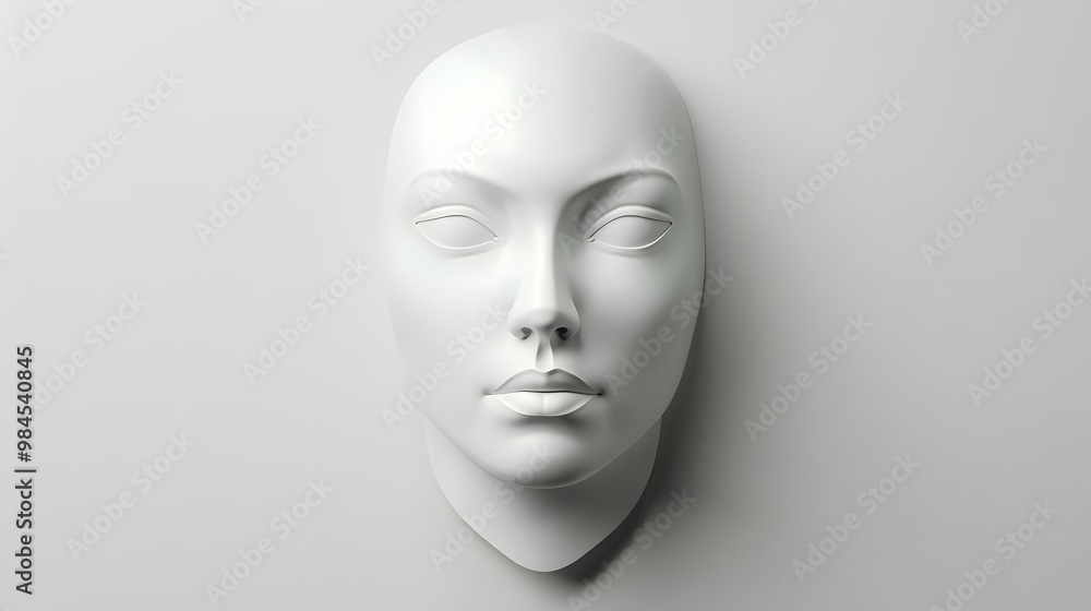 Realistic Human Face Mannequin Display Art Photography Minimalist Design. AI Generated Realistic Human Face Mannequin Display Art Photography Minimalist Design. AI Generated