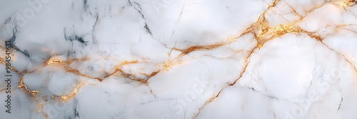 Elegant White Marble with Golden Veins Texture