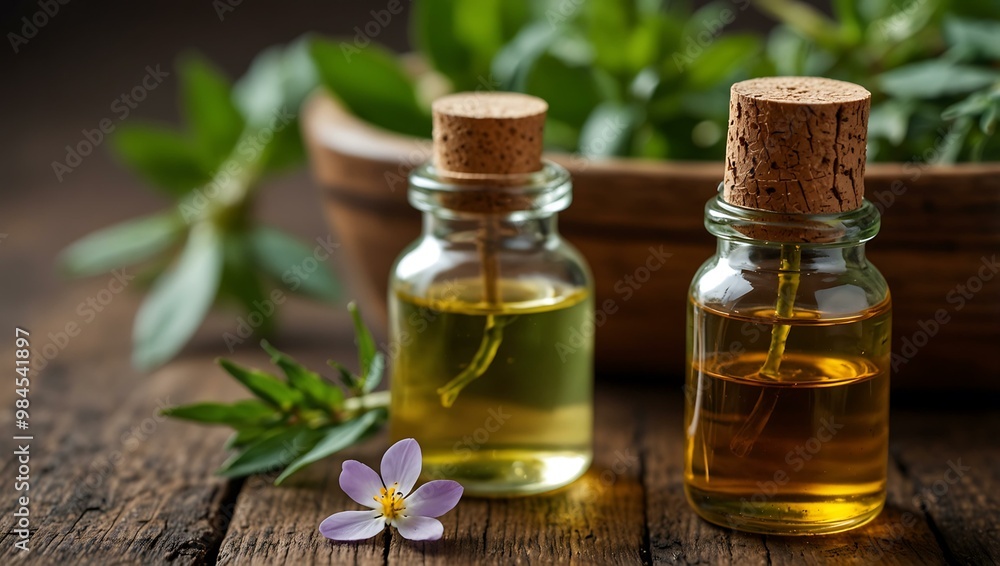 Essential Oils and Fresh Herbs for Relaxing Aromatherapy Essential Oils and Fresh Herbs for Relaxing Aromatherapy