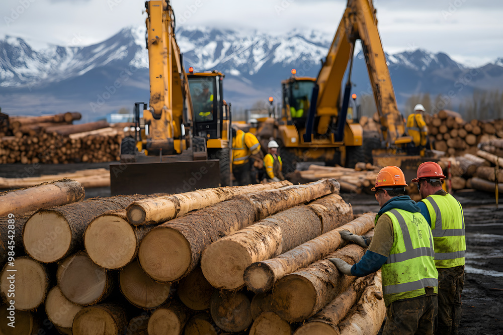 Obraz premium worker with a chainsaw